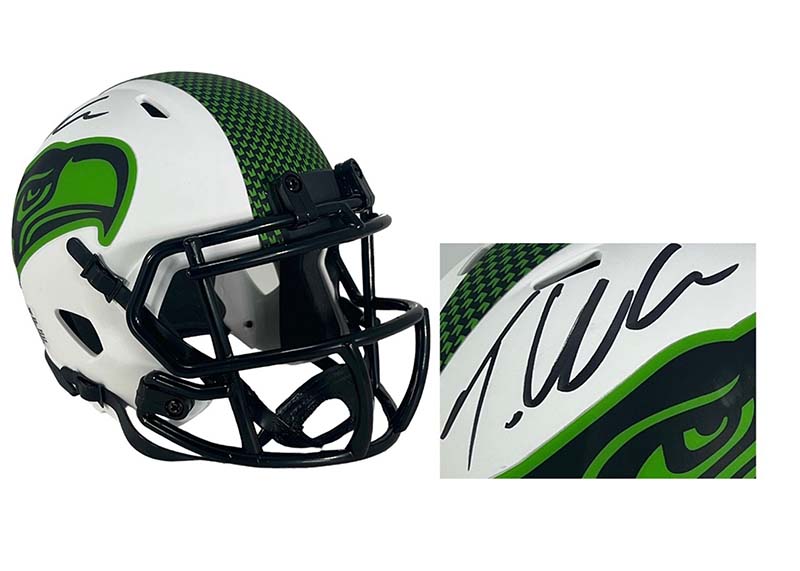 Tariq Woolen Signed Seattle Seahawks Lunar Mini Helmet JSA