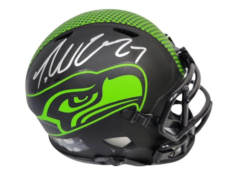 Tariq Woolen Signed Seattle Seahawks Eclipse Mini Helmet JSA