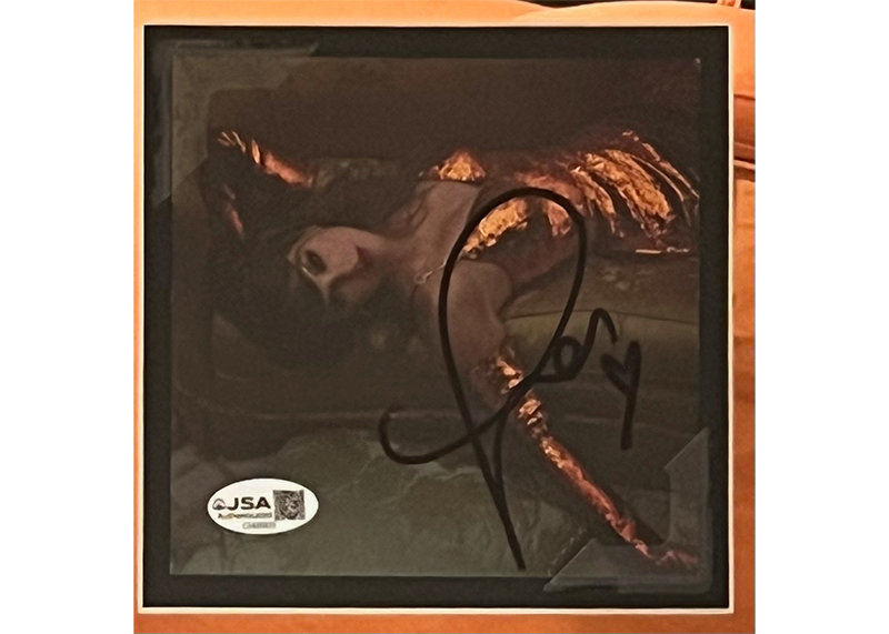 Taylor Swift Signed 21 1/2 x 21 1/2 Framed Life Of A Showgirl CD JSA