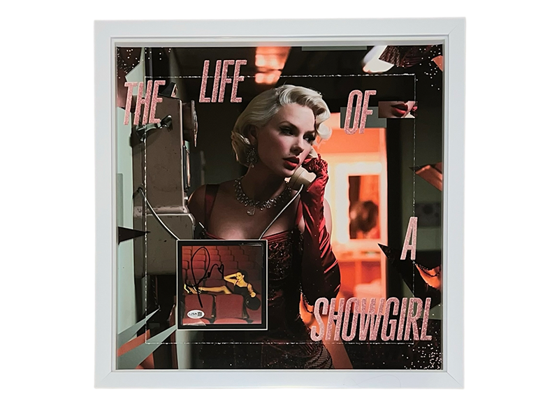 Taylor Swift Signed 21 1/2 x 21 1/2 Framed Life Of A Showgirl CD JSA