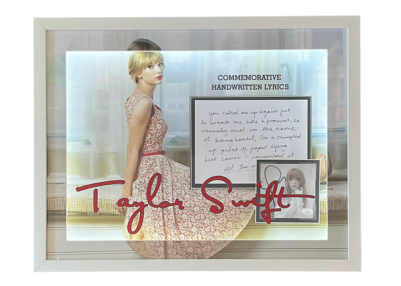 Taylor Swift Signed 3D With LED Lights 25x25 Framed CD JSA