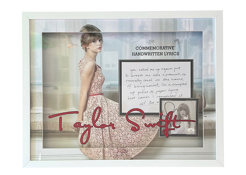 Taylor Swift Signed 3D With LED Lights 25x25 Framed CD JSA