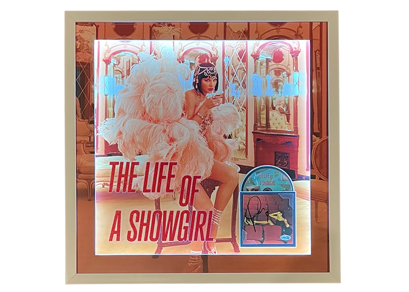 Taylor Swift Signed “Life of a Showgirl” CD 25.5x26 LED Frame JSA