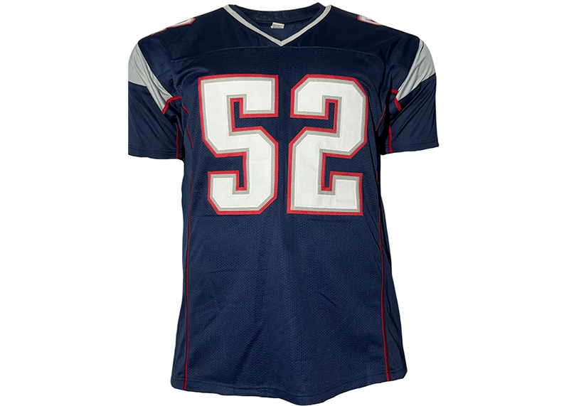 Ted Johnson Signed New England Blue Football Jersey JSA