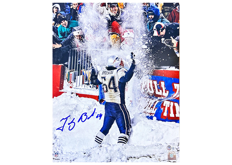 Tedy Bruschi Signed New England Patriots 16x20 Football Photo Beckett