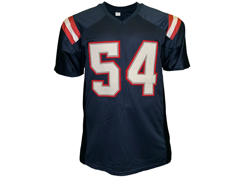 Tedy Bruschi Unsigned New England Blue Football Jersey