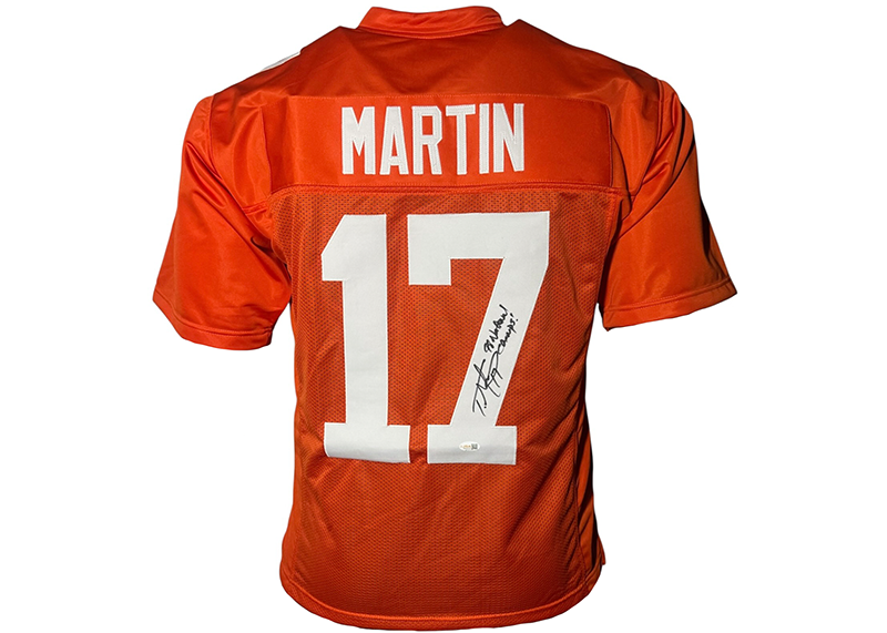 Tee Martin Signed College Orange Football Jersey JSA