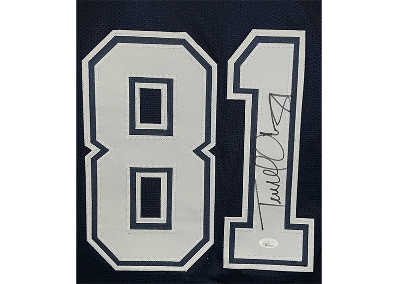 Terrell Owens Autographed Custom Blue Football Jersey (JSA)