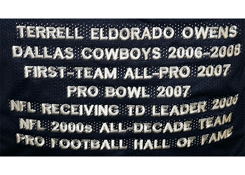Terrell Owens Autographed Dallas Blue Football Jersey (JSA)