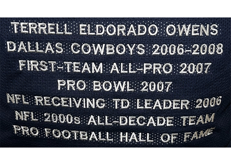 Terrell Owens Autographed Dallas Thanksgiving Football Jersey (JSA)