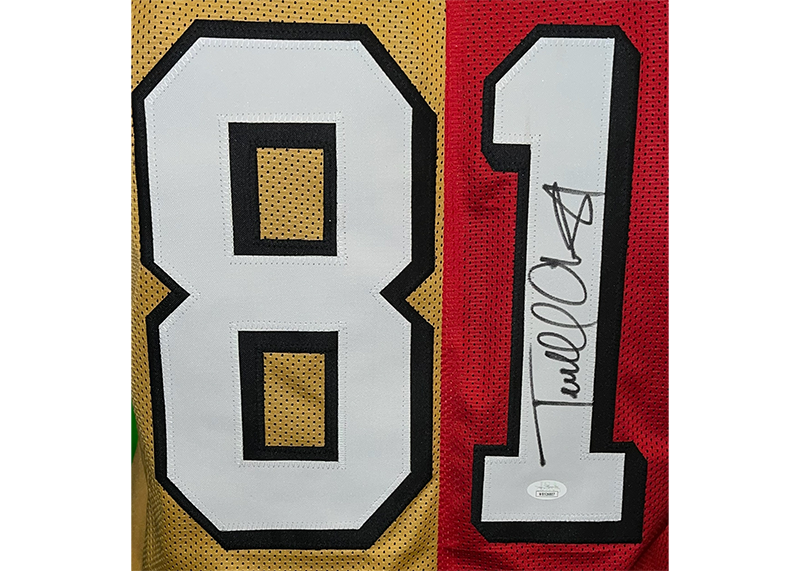 Terrell Owens Autographed San Francisco Red-Gold Football Jersey (JSA)