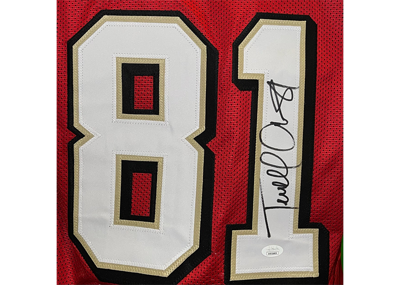 Terrell Owens Autographed Signed Custom Red Football Jersey (JSA)