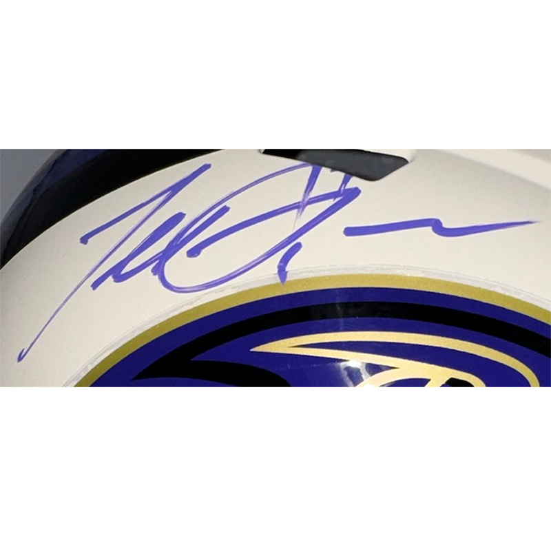 Terrell Suggs Signed Baltimore Ravens Full Size Speed Retro Helmet JSA