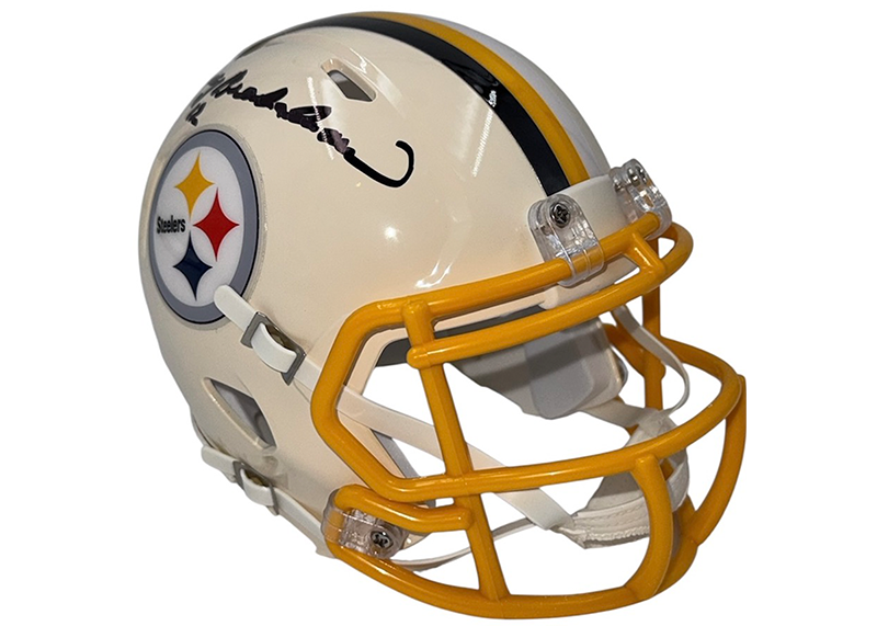 Terry Bradshaw Signed Pittsburgh Steelers Throwback Mini Helmet Beckett