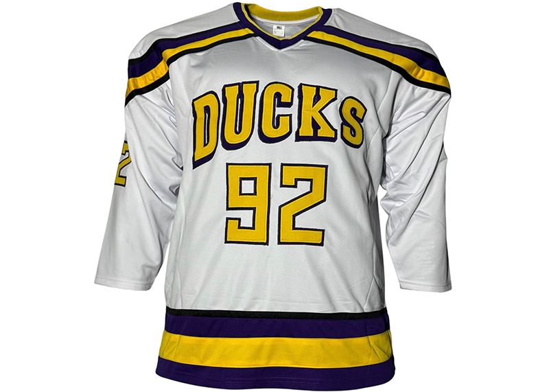The Mighty Ducks Cast Autographed White Hockey Jersey Beckett