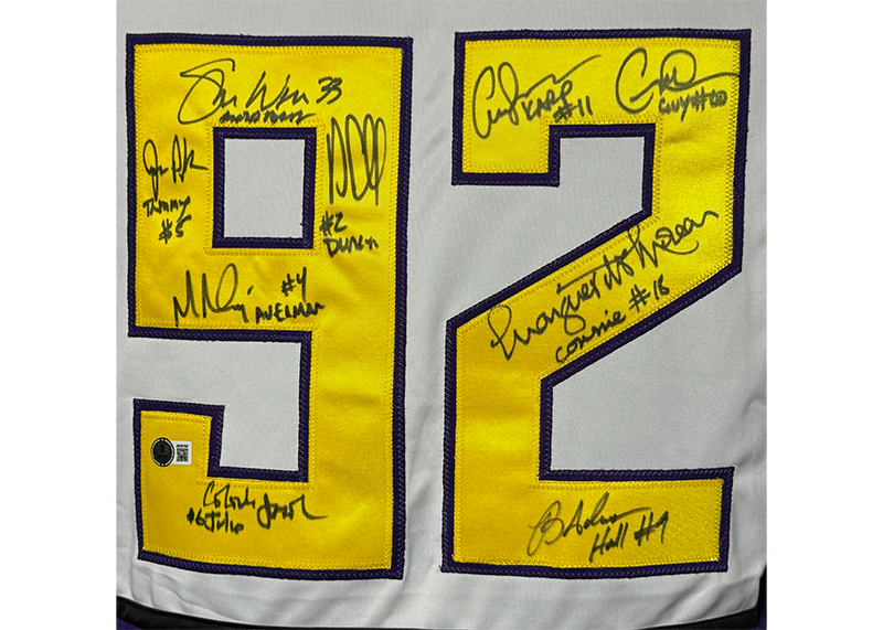 The Mighty Ducks Cast Autographed White Hockey Jersey Beckett