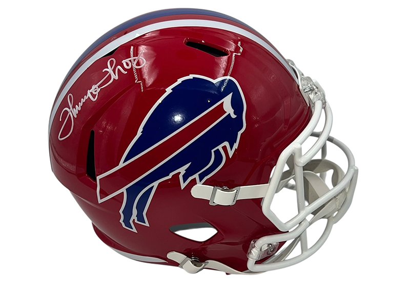 Thurman Thomas Signed Buffalo Bills TB 87-01 Full Size Football Helmet Beckett