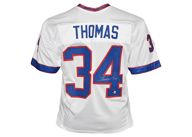 Thurman Thomas Signed Buffalo White Football Jersey (Beckett)