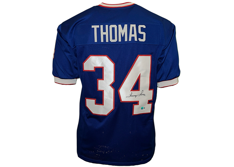 Thurman Thomas Signed Buffalo Blue Football Jersey Beckett