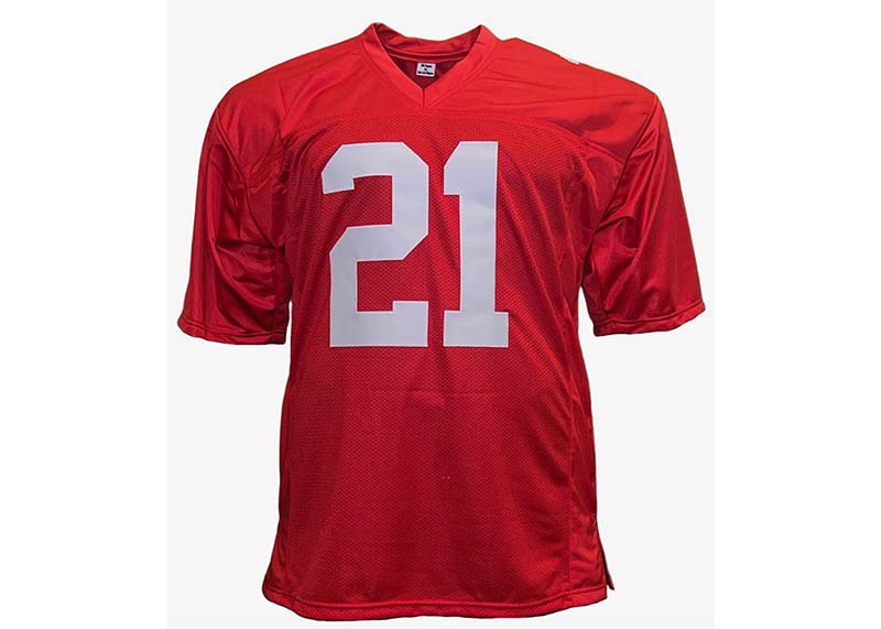 Tiki Barber Signed New York Red Football Jersey Beckett