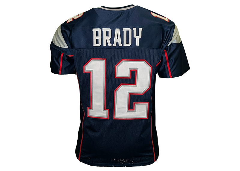 Tom Brady Unsigned New England Blue Football Jersey