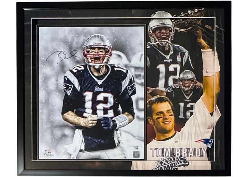 Tom Brady Signed Patriots 16x20 Photo 3D LED Light Up Frame 32x26 Fanatics