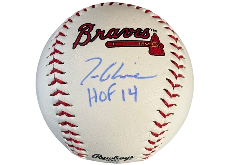 Tom Glavine Signed Atlanta Braves Logo Baseball with "HOF 14" Inscription JSA