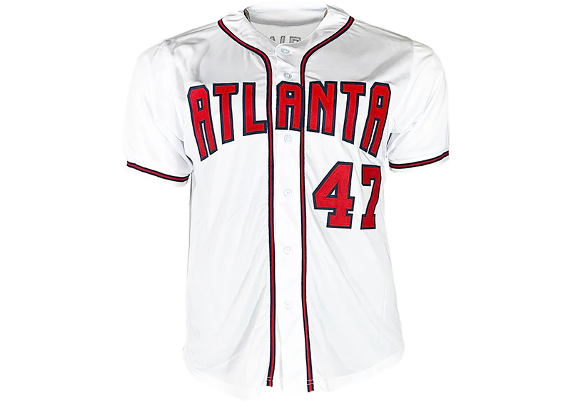 Tom Glavine Signed HOF 14 Inscription Atlanta White Baseball Jersey JSA