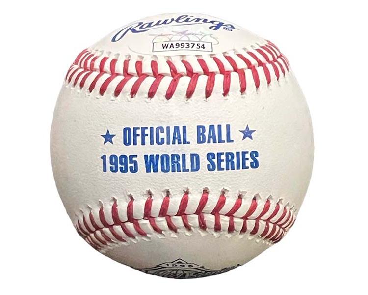 Tom Glavine, Greg Maddux, and John Smoltz Signed Rawlings Official MLB 1995 World Series Baseball (JSA)