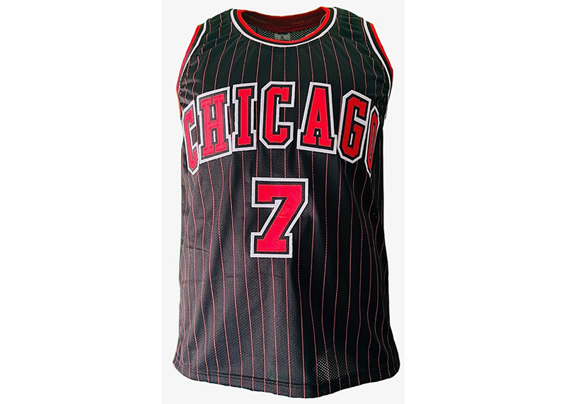 Toni Kukoc Signed Custom Black Pinstripe Basketball Jersey Beckett HOF 21 Insc