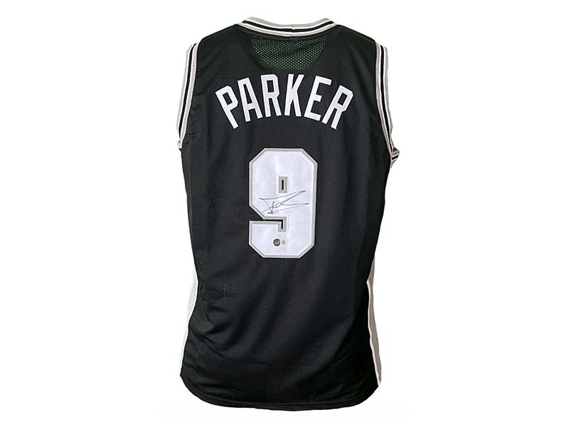 Tony Parker Signed Custom San Antonio Black Basketball Jersey Beckett