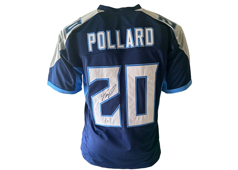 Tony Pollard Signed Custom Blue Football Jersey Beckett