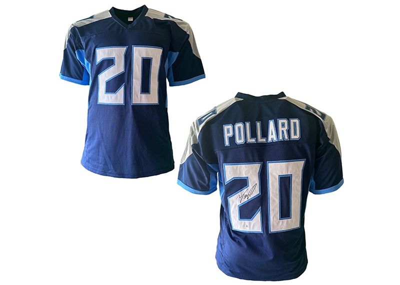 Tony Pollard Signed Custom Blue Football Jersey Beckett