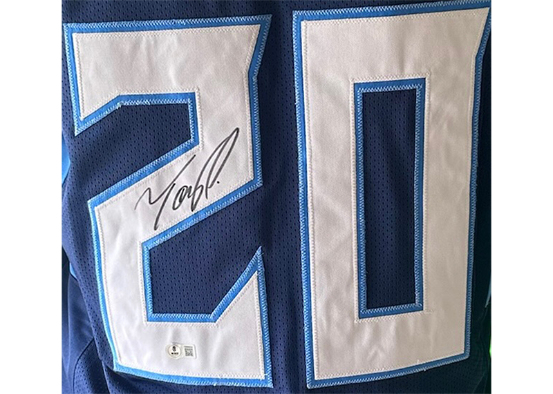 Tony Pollard Signed Custom Blue Football Jersey Beckett