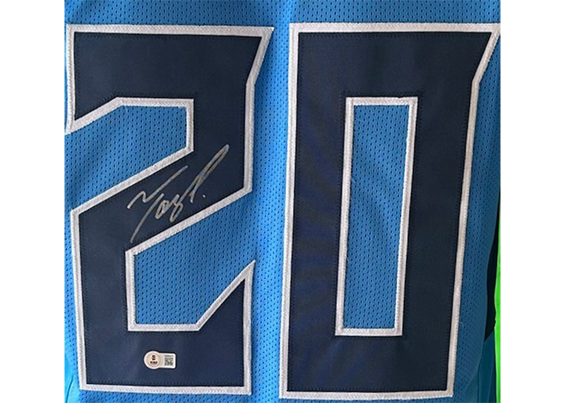 Tony Pollard Signed Custom Light Blue Football Jersey Beckett