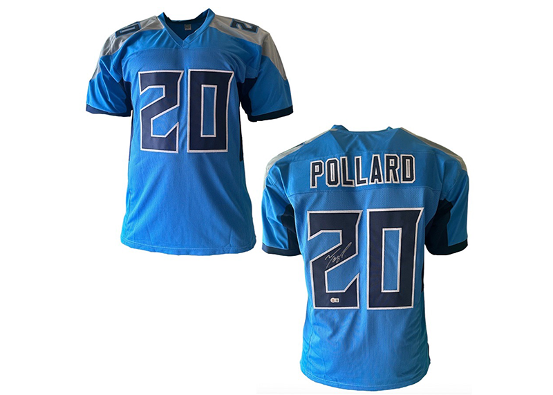 Tony Pollard Signed Custom Light Blue Football Jersey Beckett