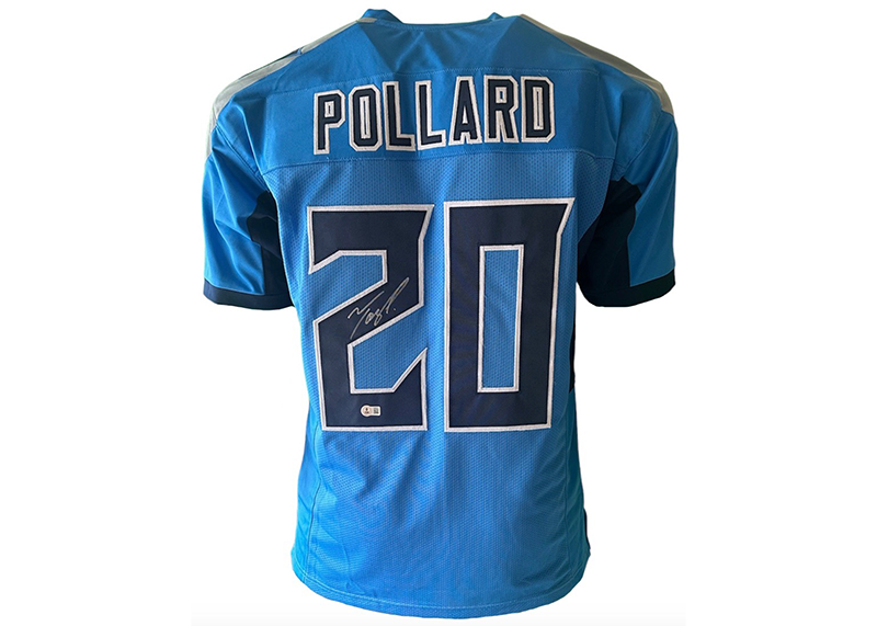 Tony Pollard Signed Custom Light Blue Football Jersey Beckett