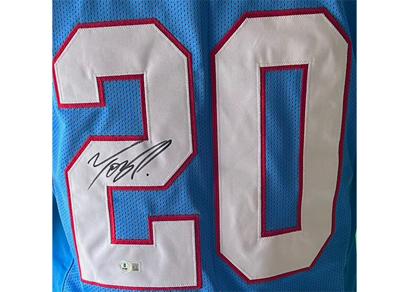 Tony Pollard Signed Tennessee Powdered Blue Football Jersey Beckett