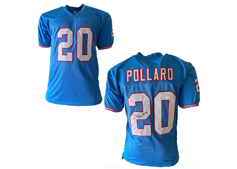 Tony Pollard Signed Custom Powdered Blue Football Jersey Beckett