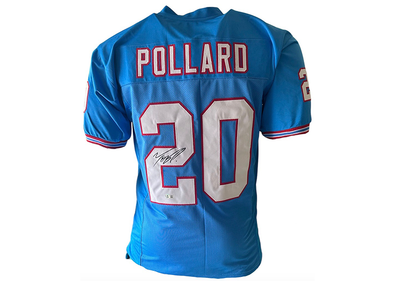 Tony Pollard Signed Custom Powdered Blue Football Jersey Beckett