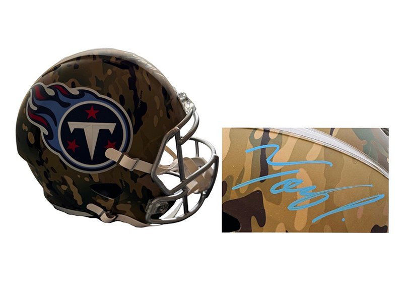 Tony Pollard Signed Tennessee Titans Camo Full Size Helmet Beckett