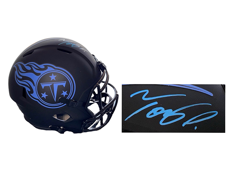 Tony Pollard Signed Tennessee Titans Eclipse Full Size Helmet Beckett