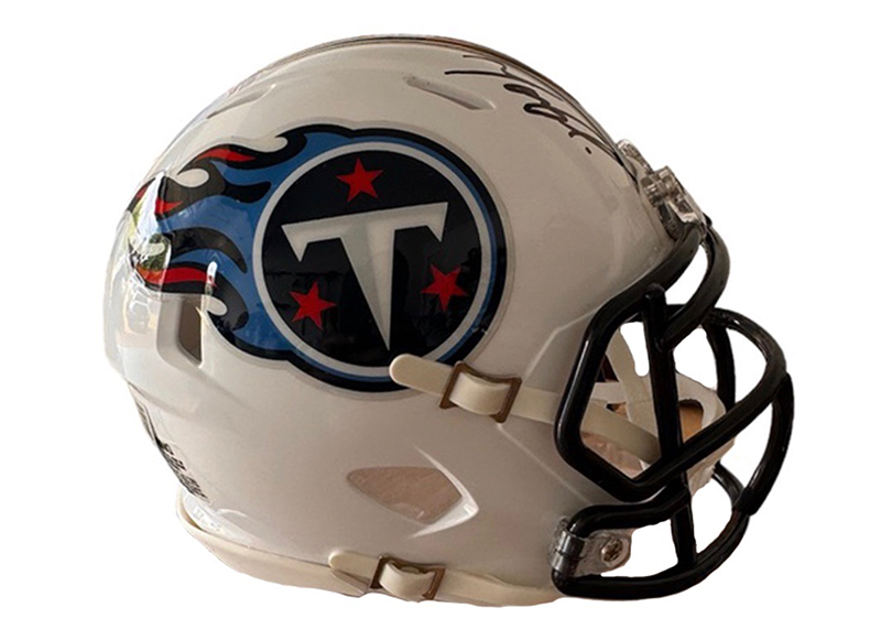 Tony Pollard Signed Tennessee Titans Throwback Speed Mini Helmet Beckett
