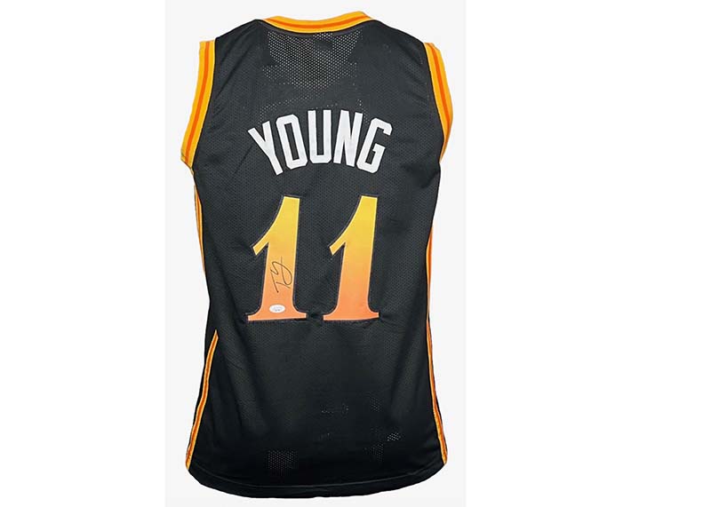 Trae Young Signed Atlanta Black Basketball Jersey JSA