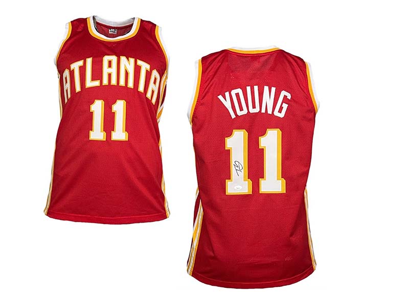 Trae Young Signed Red Custom Atlanta basketball Jersey JSA