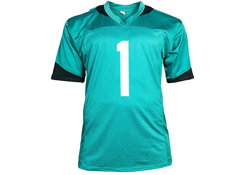Travis Etienne Signed Jacksonville Teal Football Jersey (Beckett)