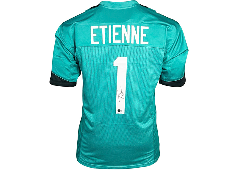 Travis Etienne Signed Jacksonville Teal Football Jersey (Beckett)