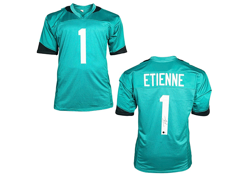 Travis Etienne Signed Jacksonville Teal Football Jersey (Beckett)