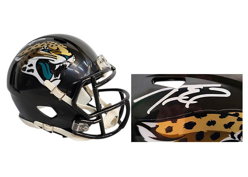 Travis Etienne Signed Jacksonville Jaguars Speed Mini Football Helmet Beckett