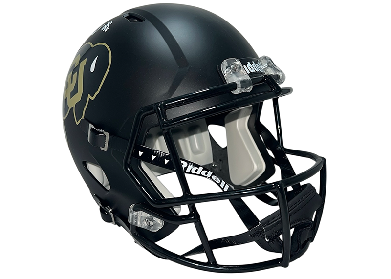 Travis Hunter Signed Colorado Buffaloes Speed Full-Size Replica Black Football Helmet (Beckett)